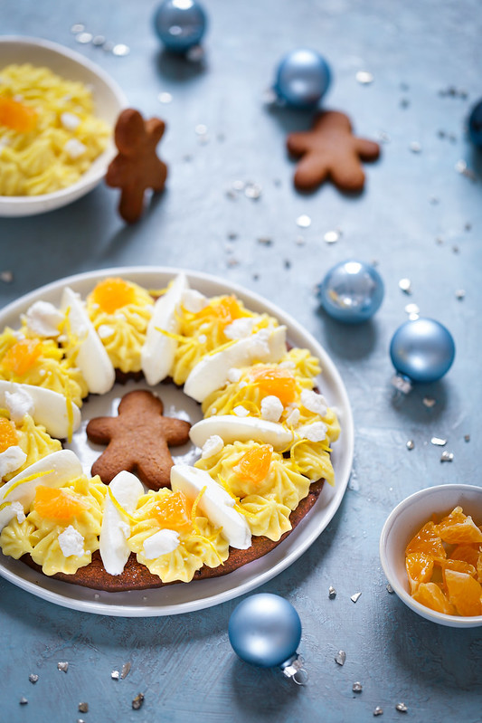 Tarte couronne de Noël aux épices et au citron