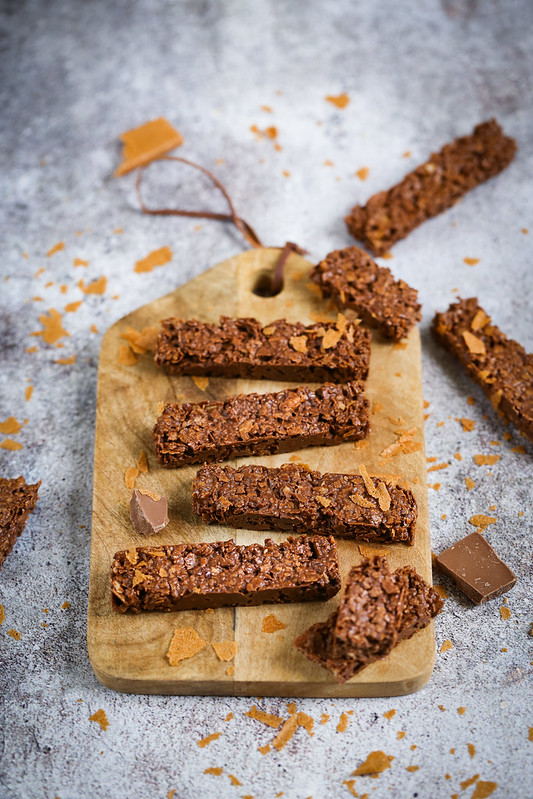 Barres croustillantes chocolat noisettes recette rapide