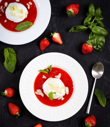 Ile flottante fraiseqs recette micro-ondes light et rapide