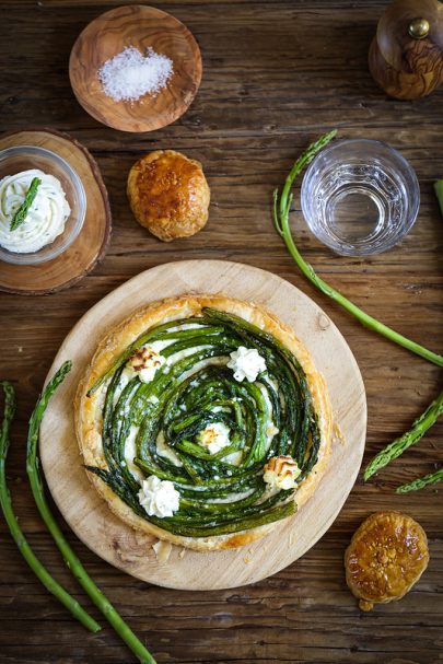 Tarte fine aux asperges et au Boursin