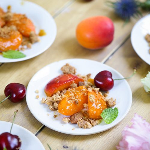 Crumble abricots a la poele facile rapide