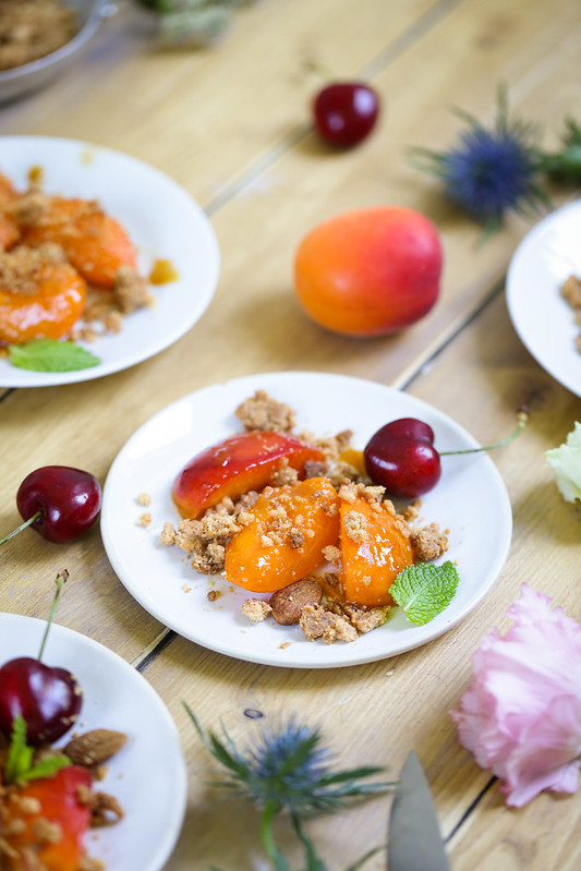 Crumble abricots a la poele facile rapide