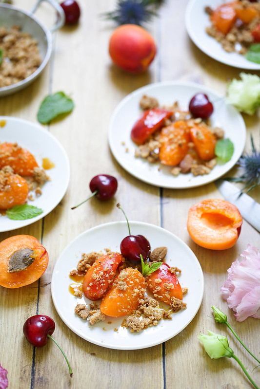 Abricots sautes crumble amandes recette facile