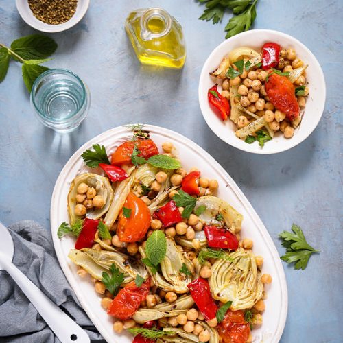 Recette Salade de pois chiche aux herbes fraîches et autres