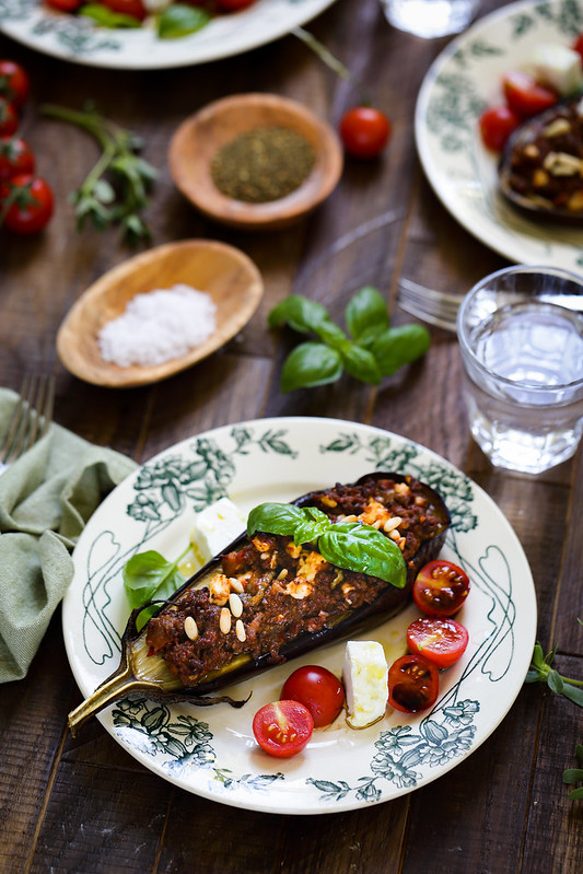 Aubergines farcies viande feta recette facile