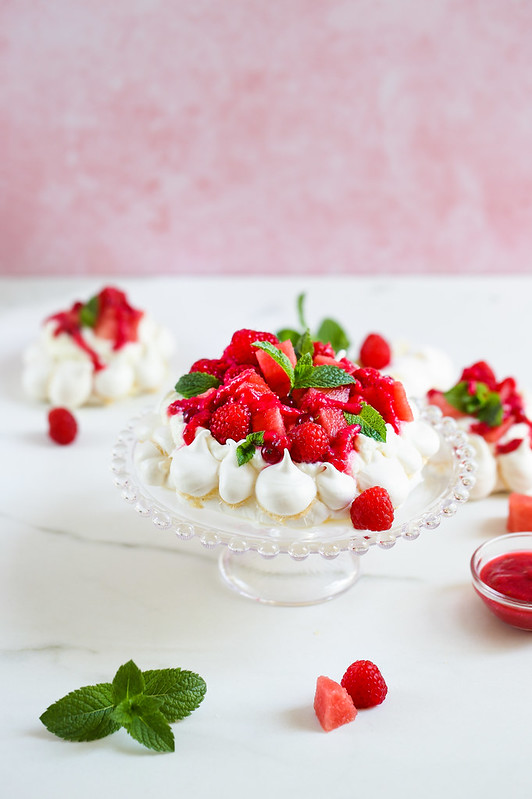 Pavlova framboise pasteque recette sans gluten facile