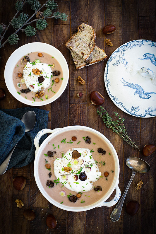 Soupe Marrons facon cappucino recette fetes