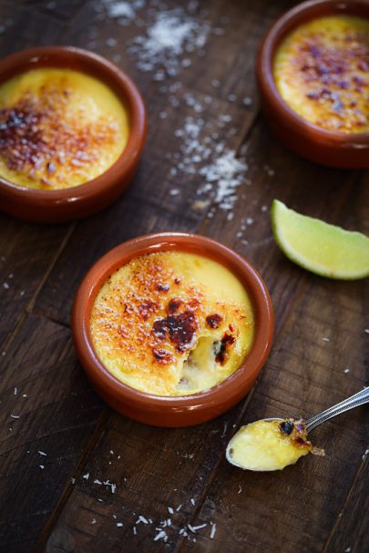 Crème brûlée citron vert coco