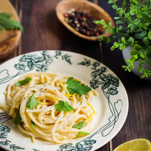 Tagliatelles sans gluten et sauce au citron