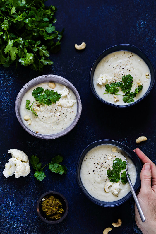 Veloute chou-fleur coco curry recette facile