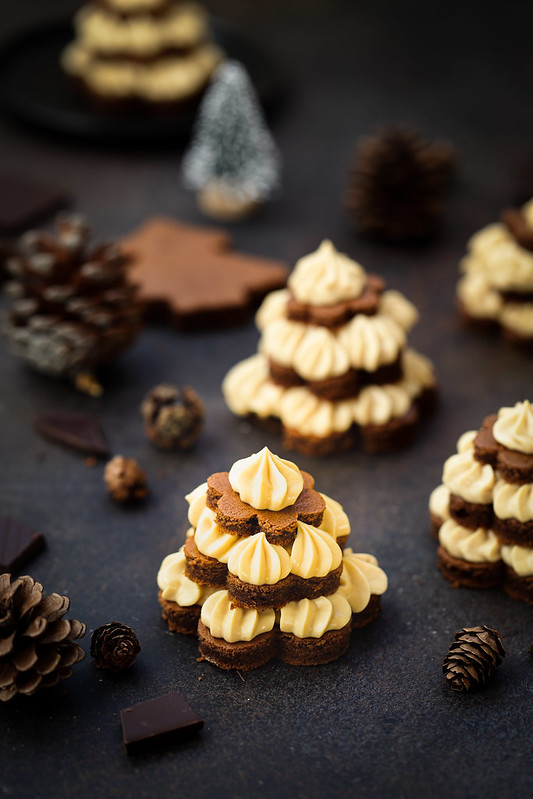 Sapins noel brownie mousse caramel recette facile