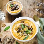 veloute patate douce panais champignons sautes recette legere