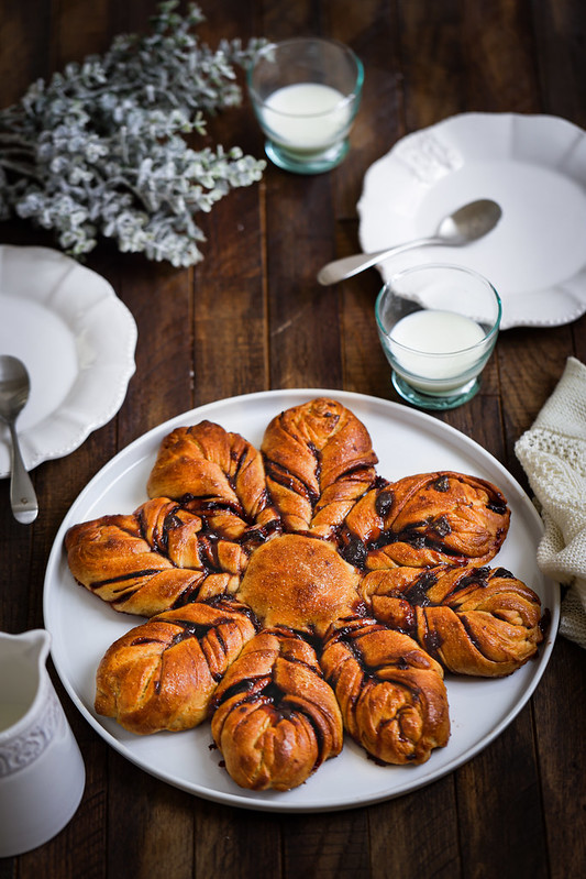 Brioche flocon neige etoile confiture