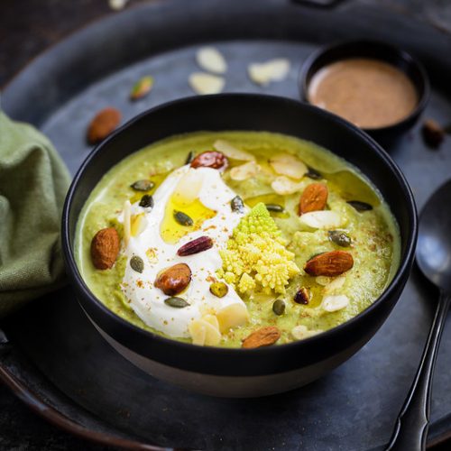 soupe brocoli amandes yaourt recette legere