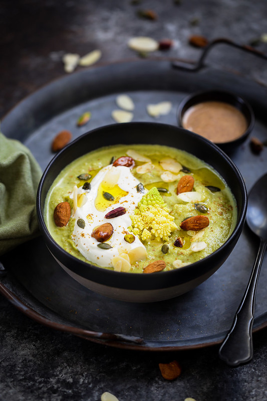 soupe brocoli amandes yaourt recette legere