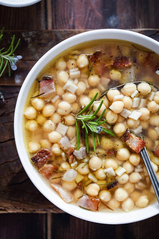 soupe pois chiches crozets recette italienne rapide