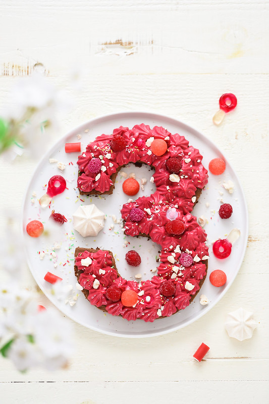 Gateau Chiffre Brownie Chocolat Et Creme Framboises Recette Dessert Anniversaire Facile Un Dejeuner De Soleil