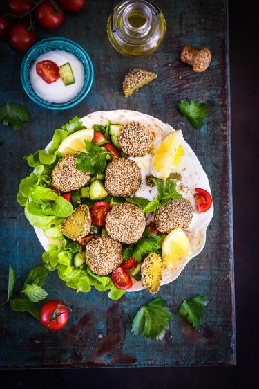 falafels verts cuits au four