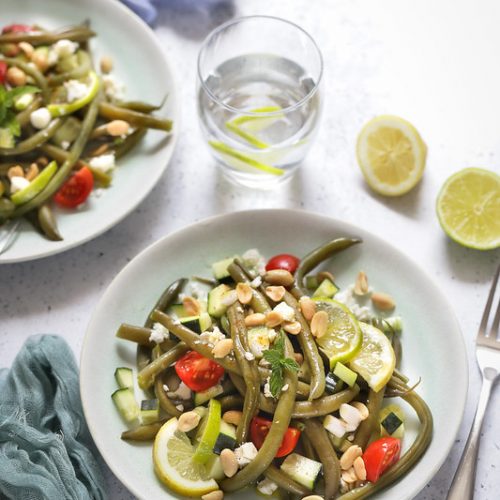 Recette Salade de tomates, courgettes et haricots verts