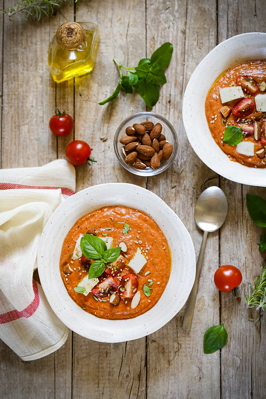 soupe froide tomates oignons amandes recette facile