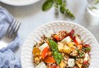 salade quinoa noir tomates mozzarella peche