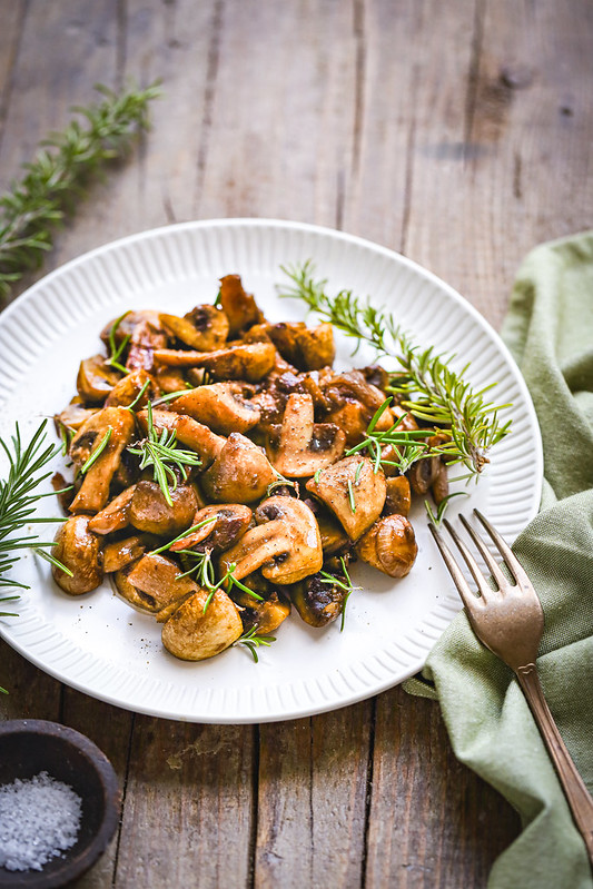 champignons sautes balsamique recette vegan