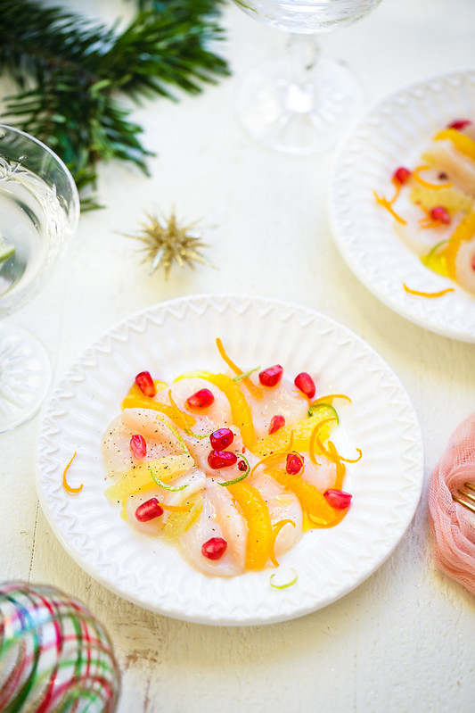 carpaccio saint jacques agrumes recette fetes light