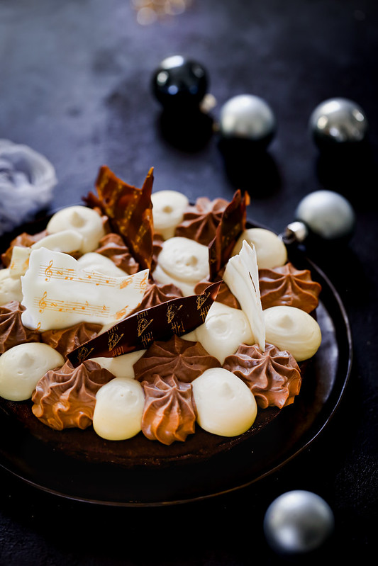 gateau chocolat ganache montee chocolat blanc lait passion