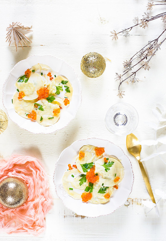 ravioli poisson sauce creme oeufs de saumon recette fetes