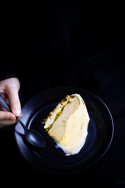 Bombe Alaska pistache passion