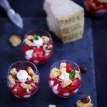 verrine fraises crumble sbrisolona parmesan