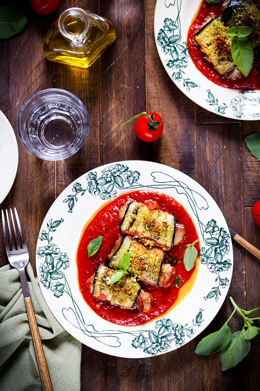 aubergines roulees scamorza fumee coppa tomate recette italienne