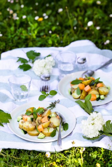 salade pommes de terre primeurs provence tapenade vete melon concombre
