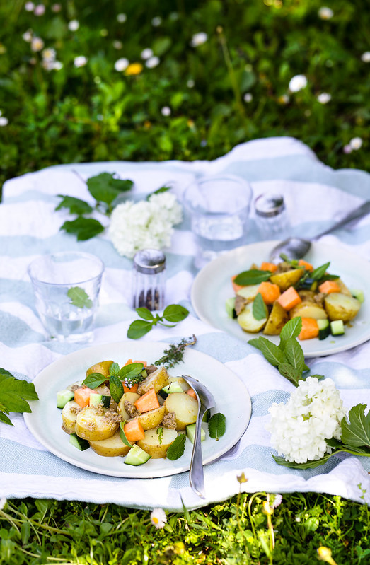 salade pommes de terre primeur provence tapenade vete melon concombre