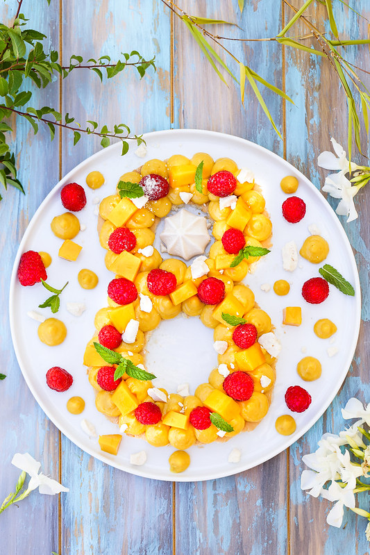 gateau chiffre mangue passion framboise