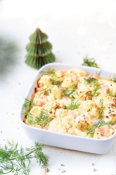gratin chou fleur saumon