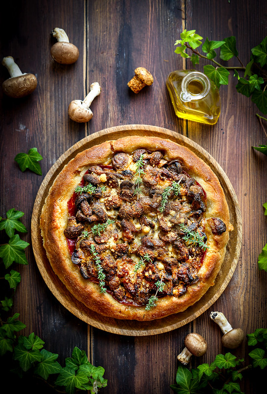 tarte pizza champignons