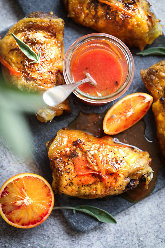 cuisses poulet roties sauce orange