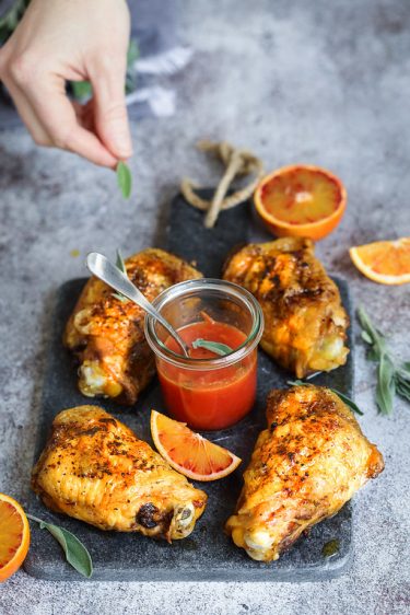 cuisses poulet roties sauce orange