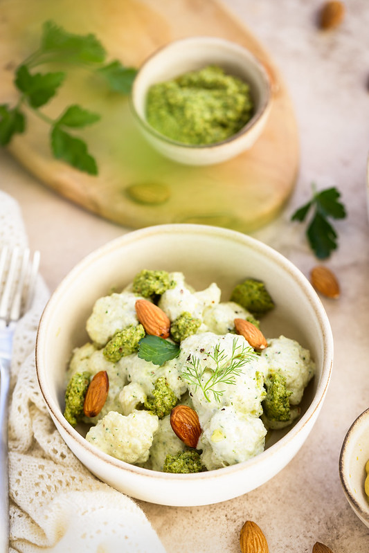 salade chou fleur yaourt pesto olives recette