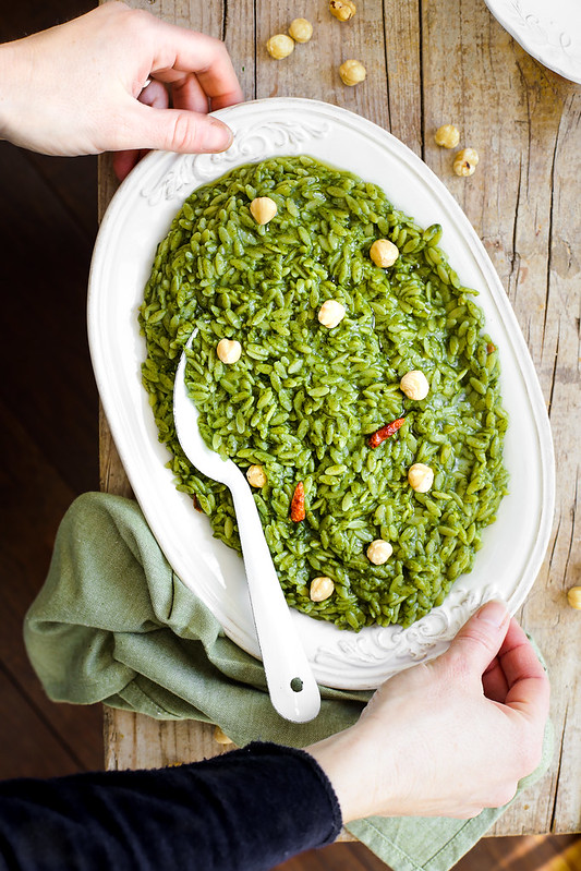 risoni pesto epinards facon risotto