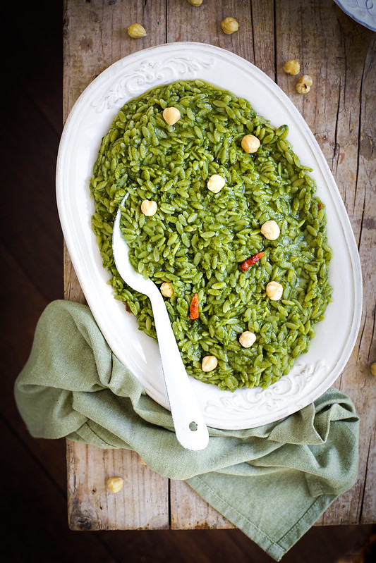 risotto pates risoni epinards noisettes recette vegan