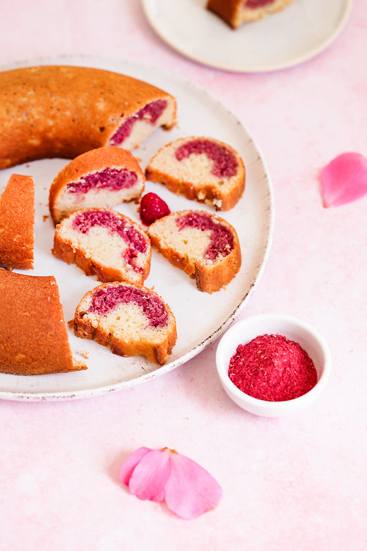 gateau marbre citron framboise