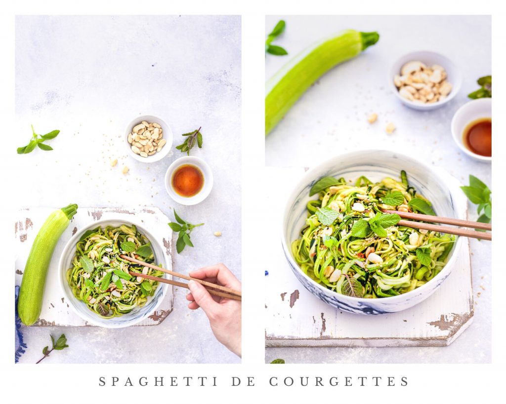 spaghetti courgettes salade asiatique spiralizer