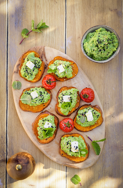 tartines patate douce houmous petits pois sans gluten