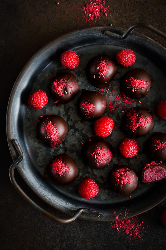 truffes chocolat blanc framboises