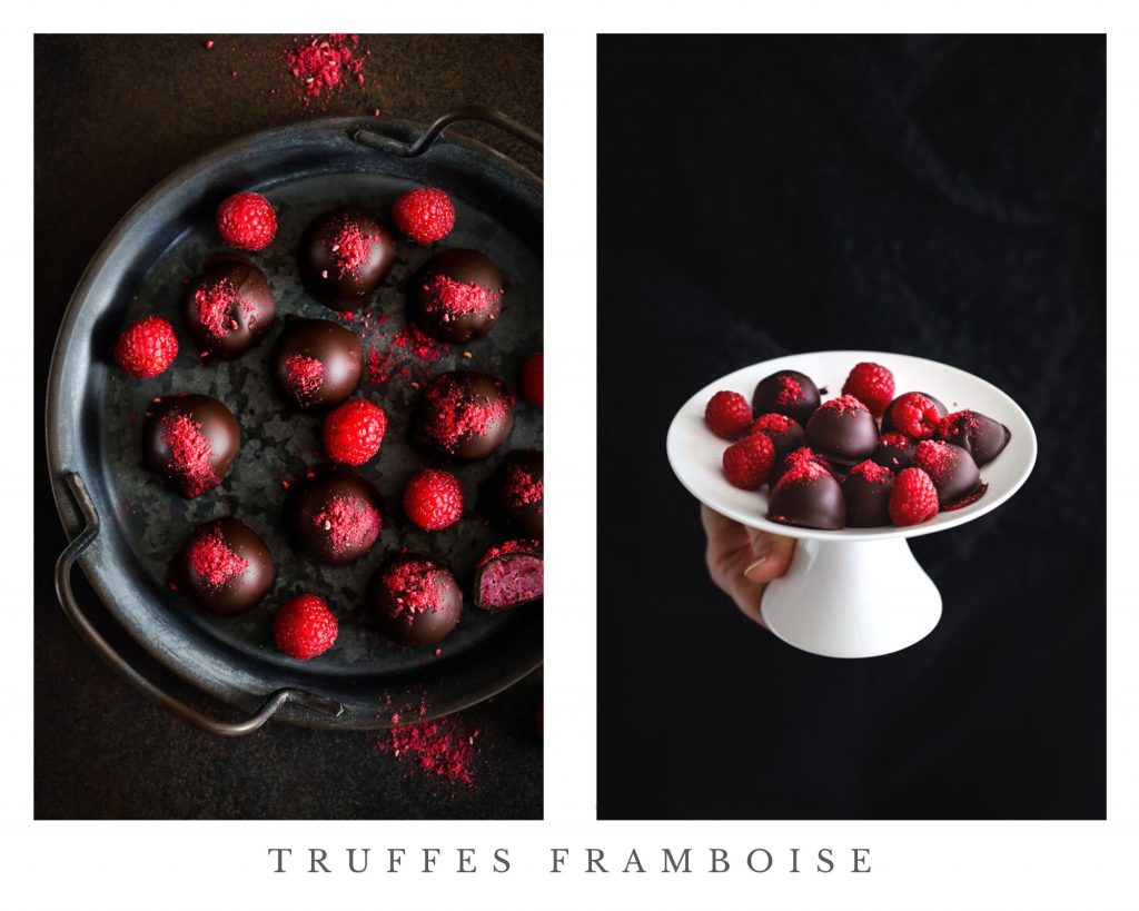 truffes framboise deux chocolats