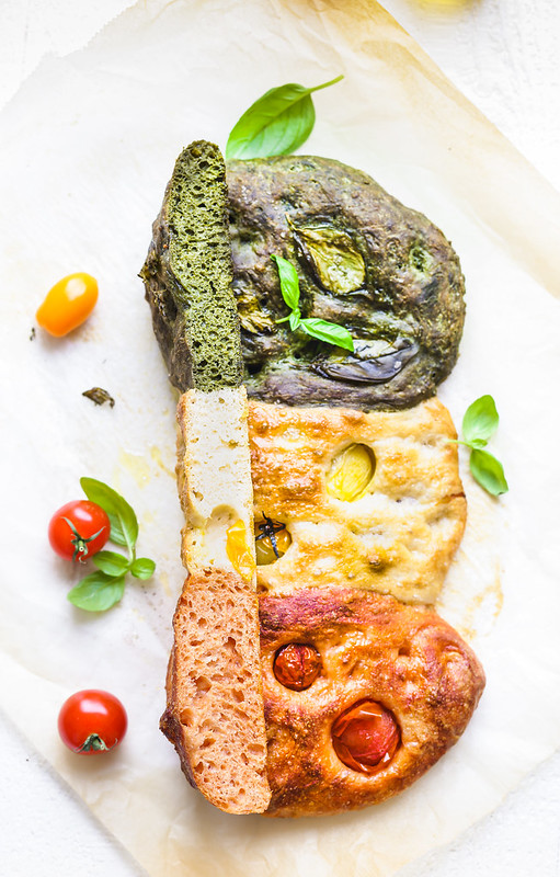 focaccia facile sans petrissage vert blanc et rouge recette italienne