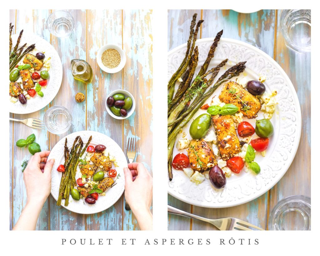 blanc poulet four asperges feta olives recette rapide