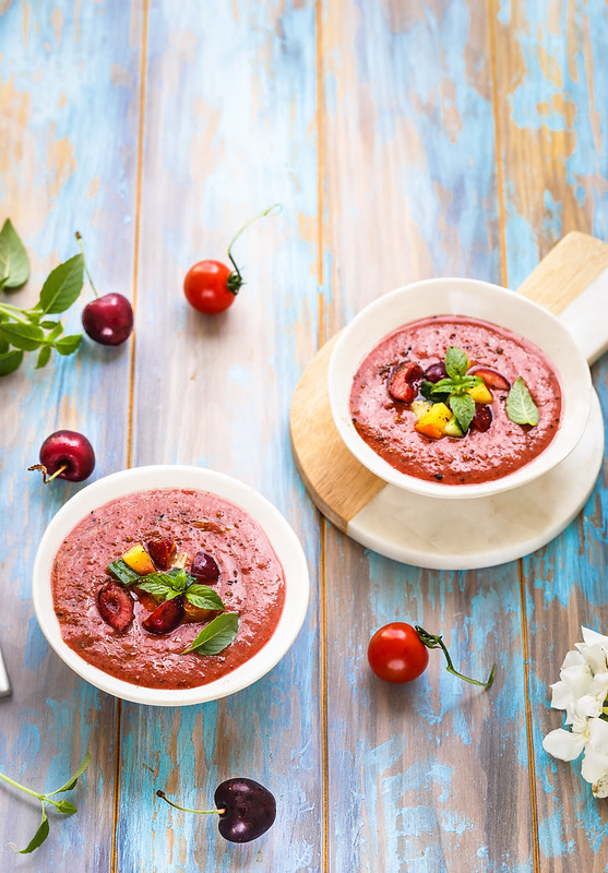 gaspacho tomates cerise peches recette